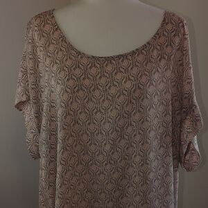 Torrid Pink and Black Geometric Blouse